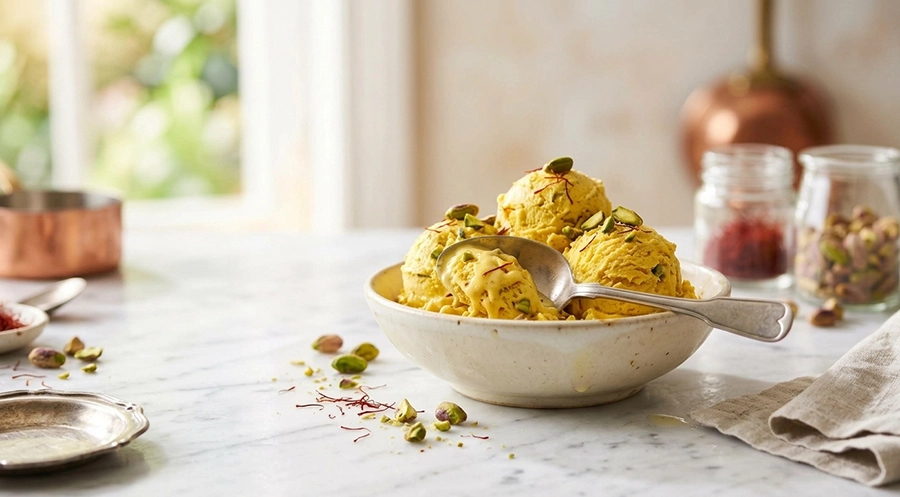 طرز تهیه بستنی سنتی زعفرانی